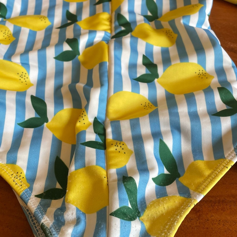 HUGO Lemon and Stripe Swimsuit